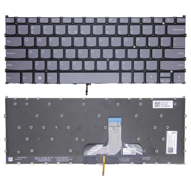 Lenovo yoga 7 14ARB7 14IAL7, yoga Slim 7 Prox 14ARH7 14IAH7, gray backlit US keyboard - main product image