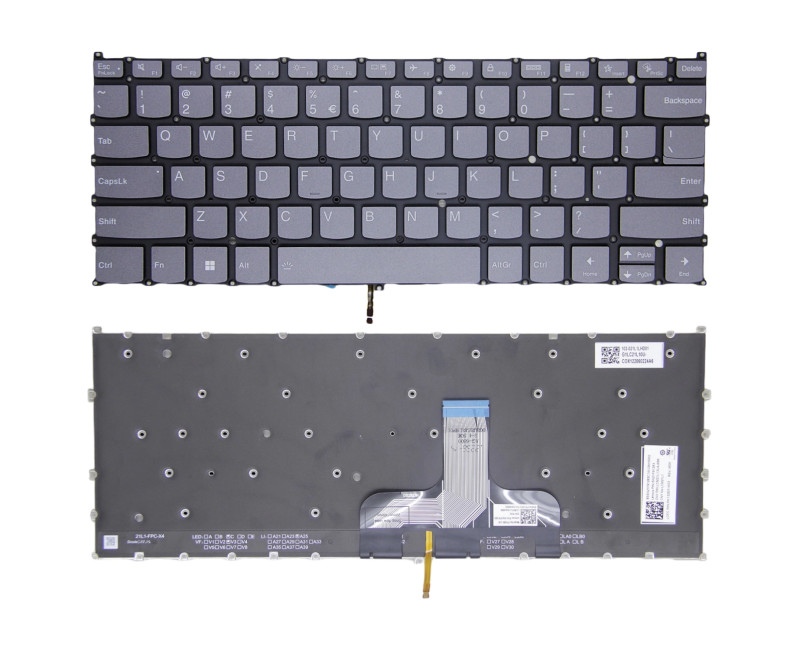 Lenovo Yoga 7 14ARB7 14IAL7 / Yoga Slim 7 Prox 14ARH7 14IAH7 gray backlit US keyboard - additional view 
