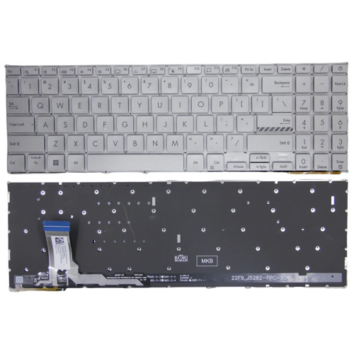 Asus K3605, K3605ZV, K3605VC, K3504, M3504, S3504, E1504, M3605, backlit US keyboard silver - main product image