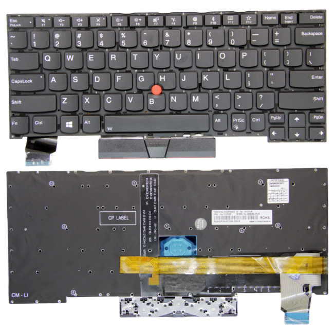 Lenovo Thinkpad X390 yoga, X395 yoga, backlit US keyboard black - main product image