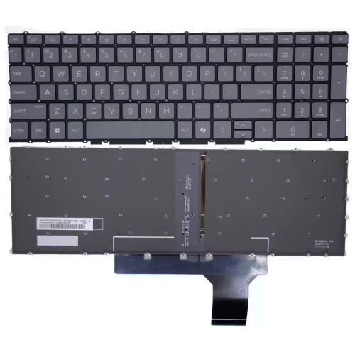 HP OmniBook 7 16-ay 16-az 16t-ay 16t-az backlit US keyboard gray