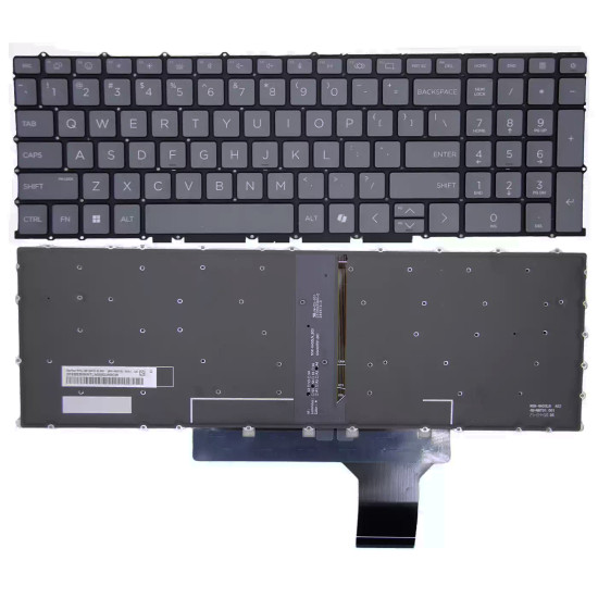 HP OmniBook 7 16-ay 16-az 16t-ay 16t-az backlit US keyboard gray - main product image