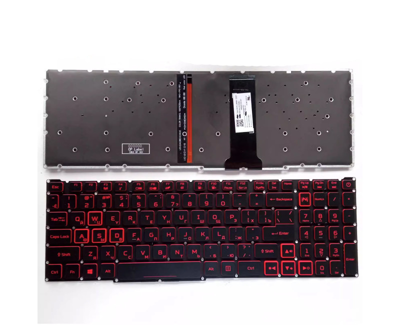 ACER AN515-54 AN515-55 AN515-43 AN715-51 N18C3 N18C4 N18I2 N18I3 red backlit Russian RU keyboard - additional view 
