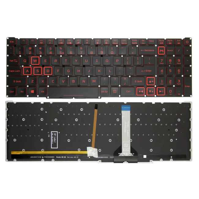 Acer AN517-53 AN517-54 AN517-41 PH315-53 PH315-54 PH317-54 red slim backlit US keyboard - main product image