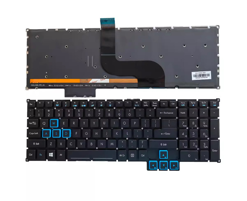 Acer GX-791, GX-792, G5-793, G9-592G, G9-593, G9-791, G9-591, blue backlit US keyboard - additional view 
