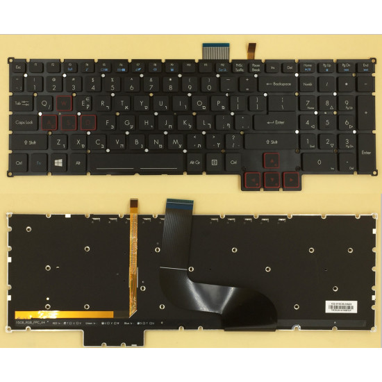 Acer GX-791 GX-792 G5-793 G9-592G G9-593 G9-791 G9-591 red backlit Hebrew HB keyboard - main product image