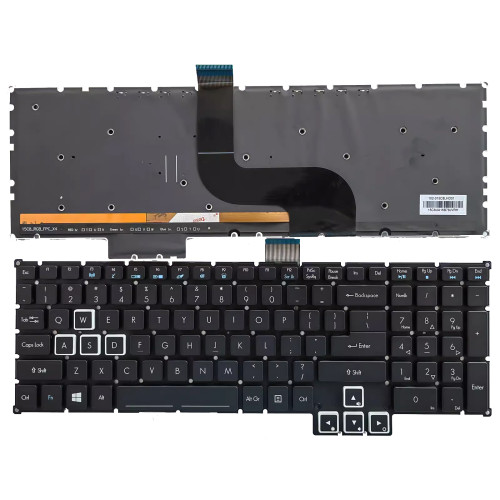 Acer GX-791, GX-792, G5-793, G9-592G, G9-593, G9-791, G9-591, white backlit US keyboard - main product image