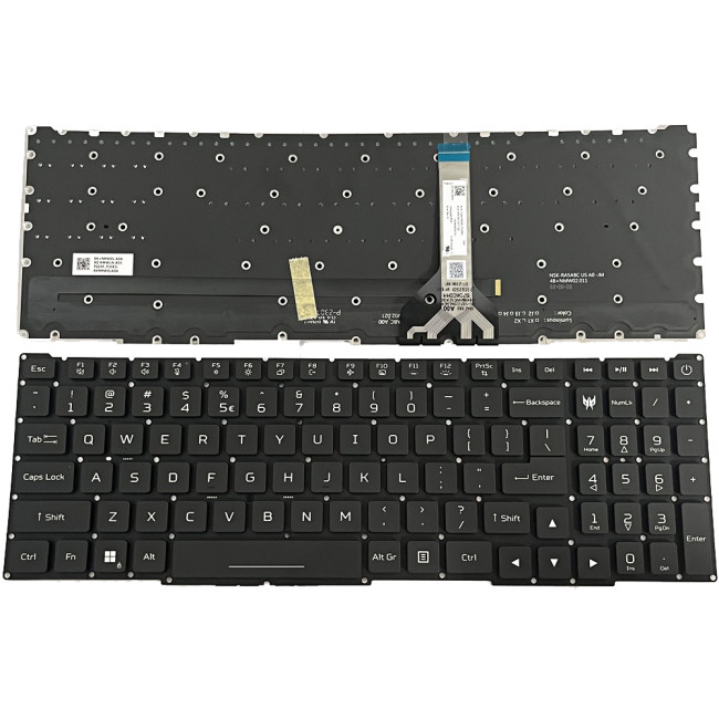 Acer Predator Helios Neo 16, N22Q22, PHN16-71, PHN16-72, black backlit US keyboard - main product image