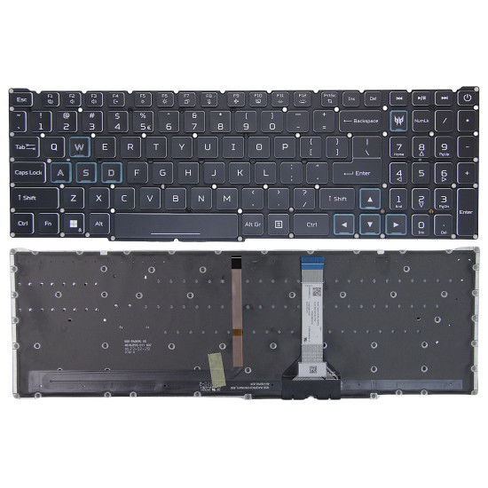 Acer Predator Helios Neo 16, N22Q22, PHN16-71, PHN16-72, blue backlit US keyboard slim cable - main product image