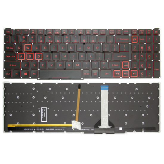 Acer Predator Helios Neo 16, N22Q22, PHN16-71, PHN16-72, red backlit US keyboard slim cable - main product image