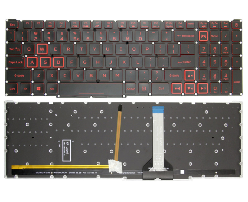 Acer Predator Helios Neo 16, N22Q22, PHN16-71, PHN16-72, red backlit US keyboard slim cable - additional view 