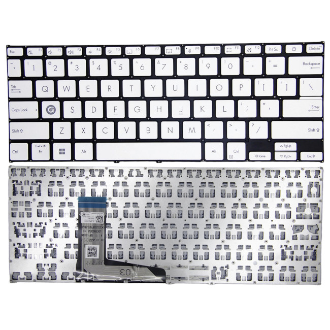 Asus 14 Pro VivoBook14 X1402, M1402, X1403Z, X1402Z, silver US keyboard Crystal keycaps A - main product image