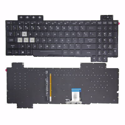 Asus FX80, FZ80, ZX80, GL703G, FX86, FX80S, FX504, FX505, FX95, FX705, black RGB backlit US keyboard