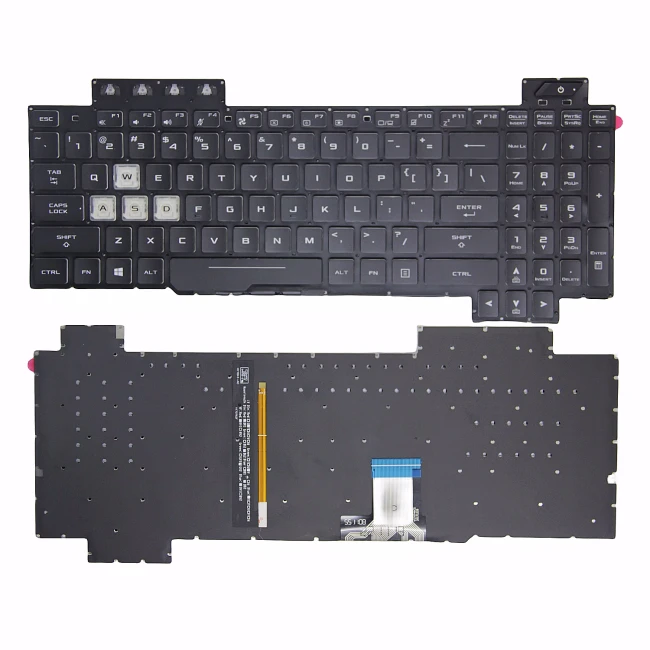 Asus FX80, FZ80, ZX80, GL703G, FX86, FX80S, FX504, FX505, FX95, FX705, black RGB backlit US keyboard - main product image