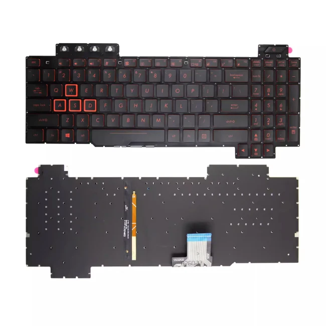 Asus FX80, FZ80, ZX80, GL703G, FX86, FX80S, FX504, FX505, FX95, FX705, red backlit US keyboard - main product image