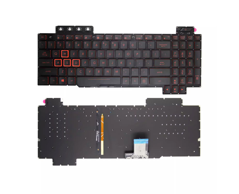 Asus FX80, FZ80, ZX80, GL703G, FX86, FX80S, FX504, FX505, FX95, FX705, red backlit US keyboard - additional view 