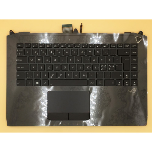 Asus G46 G46V G46VW 90R-NMM1K1F80Y black backlit Norwegian NE keyboard palmrest - main product image