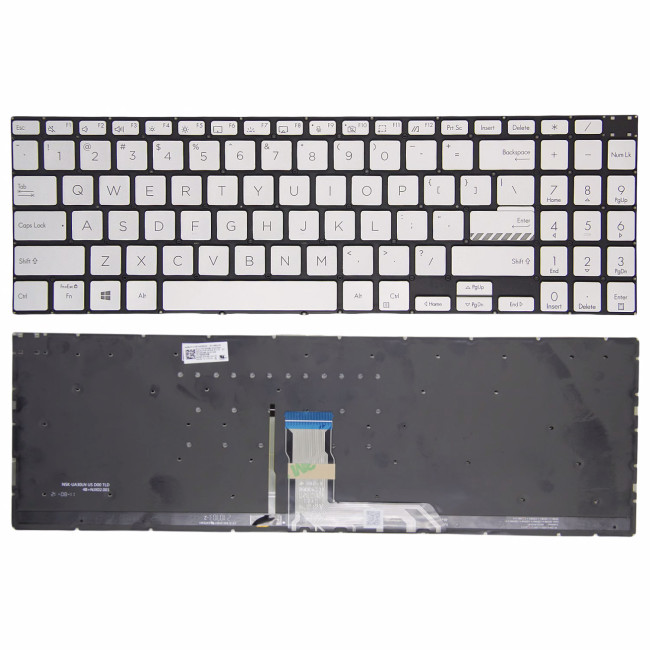 Asus M3500 M6500 K6500 K3500 K3502 X3500 silver backlit US keyboard - main product image