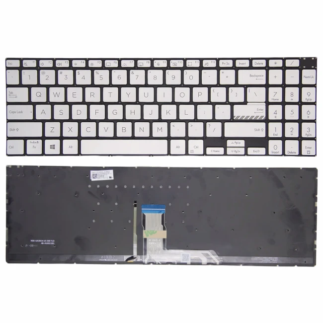 Asus M3500 M6500 K6500 K3500 K3502 X3500 silver backlit US keyboard - main product image
