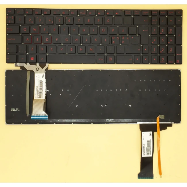 Asus N551, G551, G771, ZX50J, GL552, GL551, red backlit ND NE NO Norwegian keyboard - main product image