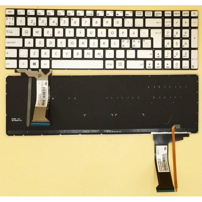Asus N551 G551 G771 ZX50J GL552 GL551 silver backlit ND NE NO Norwegian keyboard - main product image