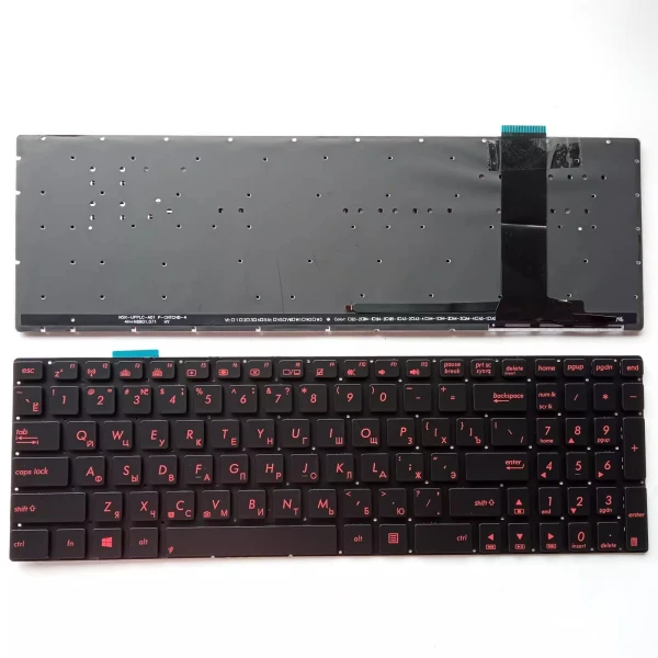 Asus N56 N550 N550JV N550J N550X n750j red backlit Russian RU keyboard - main product image