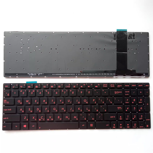 Asus N56 N550 N550JV N550J N550X n750j red backlit Russian RU keyboard - main product image