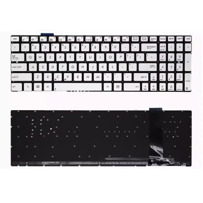 Asus N56, N55,0 N550JV, N550J, N550X, N750j, silver backlit US keyboard