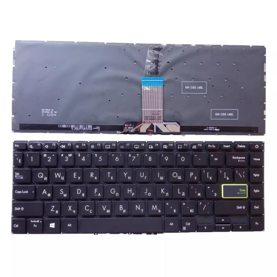 Asus S4600 S4600EQ S4600FL S4600IA S4600EA S4600FA black backlit Russian RU keyboard - main product image