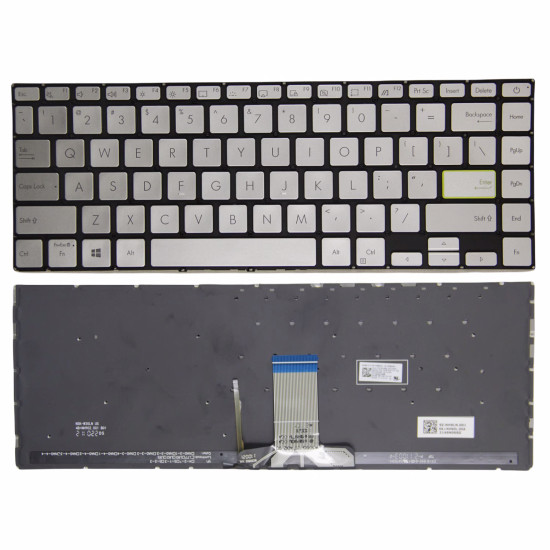 Asus TP420 TM420 TP470 S4600 V4050F E410M power silver backlit US keyboard - main product image
