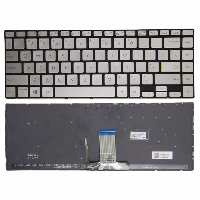 Asus TP420 TM420 TP470 S4600 V4050F E410M power silver backlit US keyboard - main product image