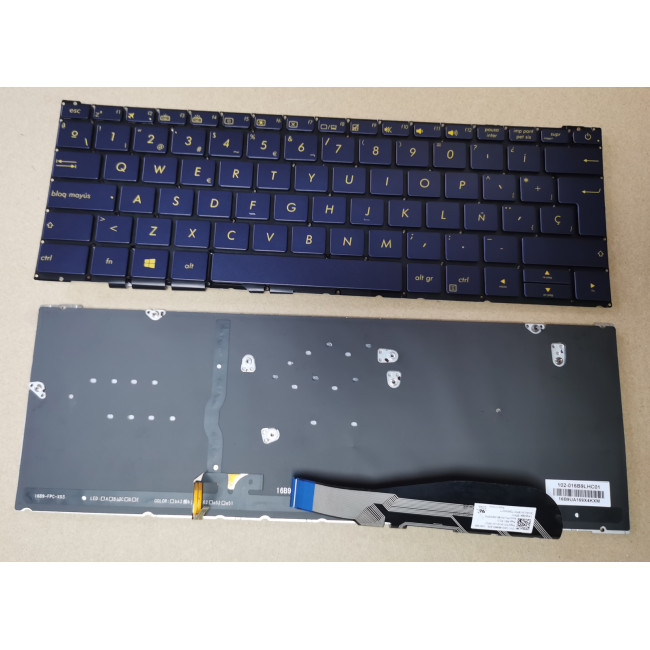 Asus UX390 UX390UA blue backlit Spanish SP keyboard ASM16B96E0J528 - main product image