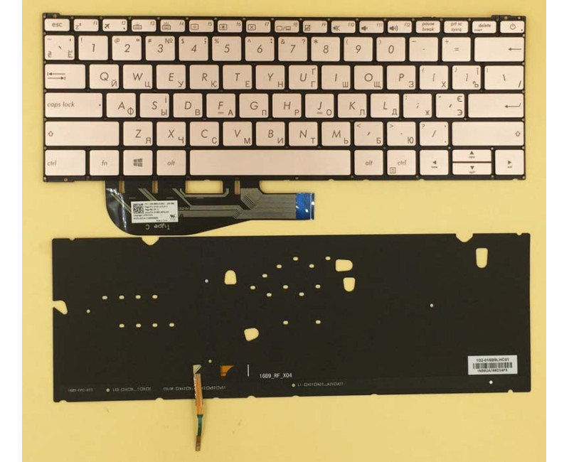 ASUS UX390 UX390UA gold backlit UA RU keyboard 0KN0-UW2UA12