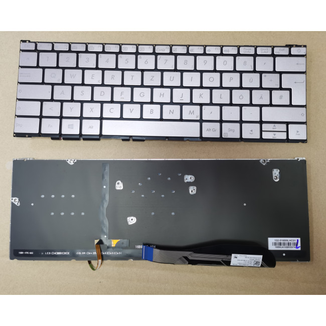 Asus UX390 UX390UA gray backlit German DE keyboard ASM16B96D0J5282 - main product image