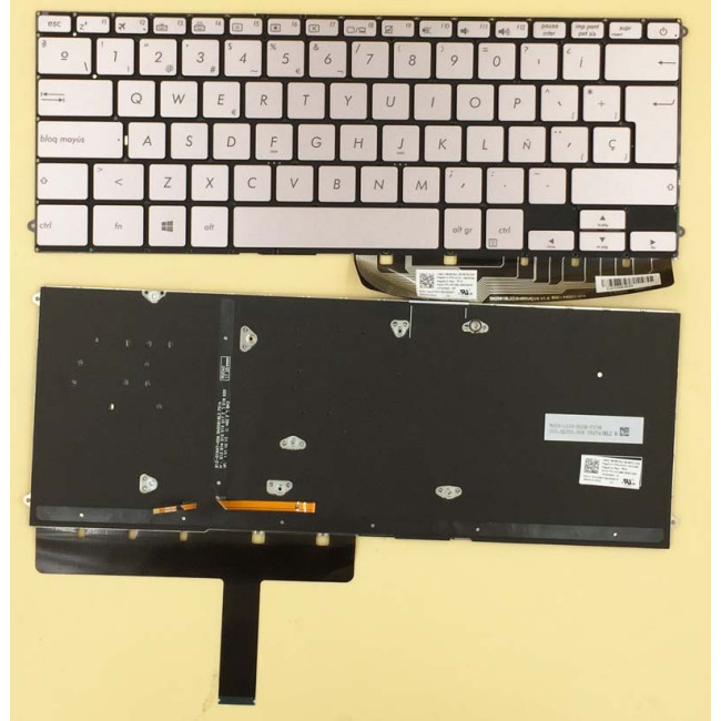 Asus UX490UA UX490 gray backlit Spanish SP keyboard 0KNB0-D633SP00 - main product image