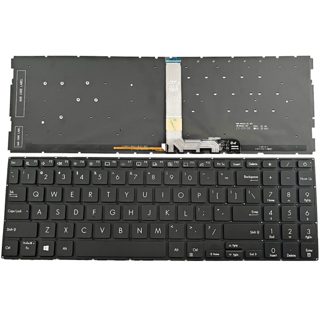 Asus UX535, UX535L, UX535LH, UX535LI, UX535Q, UX535QE, UM535, backlit US keyboard black - main product image