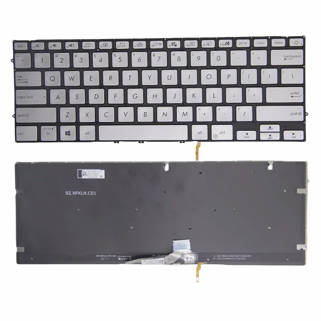 Asus VivoBook S14 X431 V431 K431 S431 X431FAC UX431 U4500F S4500 silver backlit US keyboard - main product image