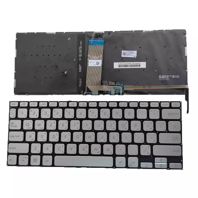 Asus Vivobook X415 X415JA silver backlit Arabic AR keyboard - main product image