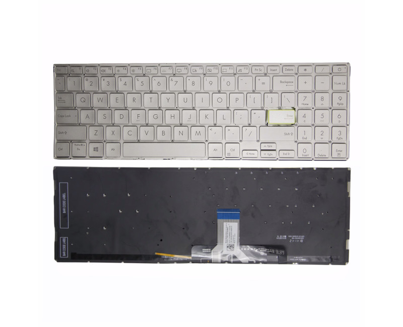 Asus X521 M5600I X521F S5600F S15 FL8850 L510 E510M silver backlit US keyboard - additional view 