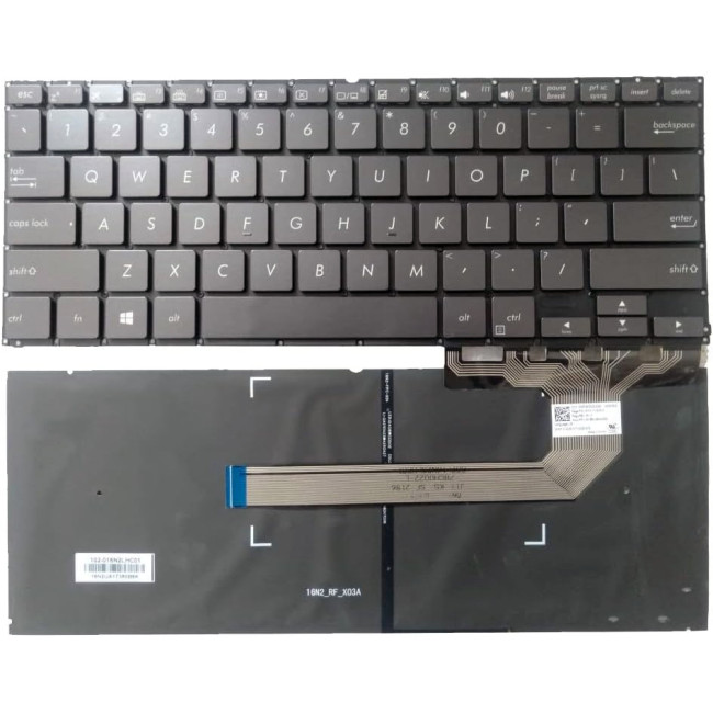 Asus ZenBook Flip S U370, UX370UA, UX370, Q325, Q325U, UX370UAF, UX370UAR, backlit US keyboard black - main product image