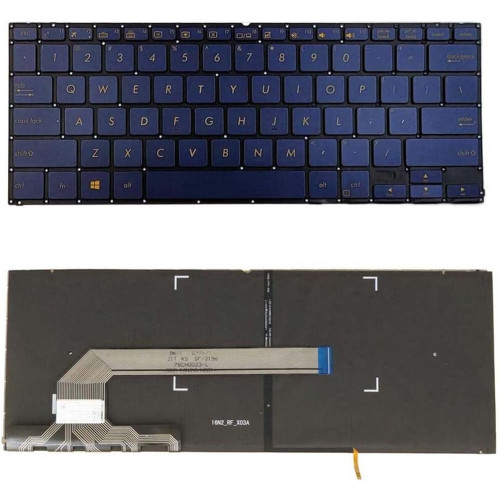 Asus ZenBook Flip S U370, UX370UA, UX370, Q325, Q325U, UX370UAF, UX370UAR, backlit US keyboard blue - main product image