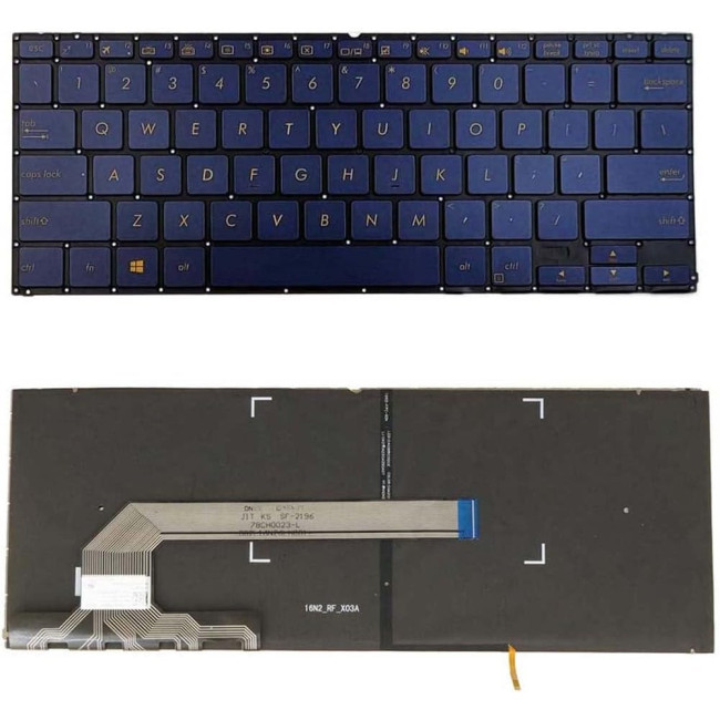 Asus ZenBook Flip S U370, UX370UA, UX370, Q325, Q325U, UX370UAF, UX370UAR, backlit US keyboard blue - main product image
