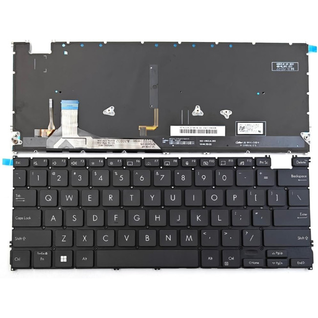 Asus Zenbook14 OLED UX3402Z, UX3402V, S13 X13, UM5302, UR black backlit US keyboard 5-screws - main product image