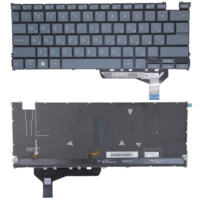 Asus Zenbook14 OLED UX3402Z UX3402V S13 X13 UM5302 UR blue backlit Russian RU keyboard 6-screws - main product image