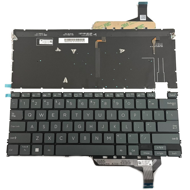 Asus Zenbook14 OLED UX3402Z, UX3402V, S13, X13, UM5302, UM5302UR, blue backlit US keyboard 6-screws - main product image