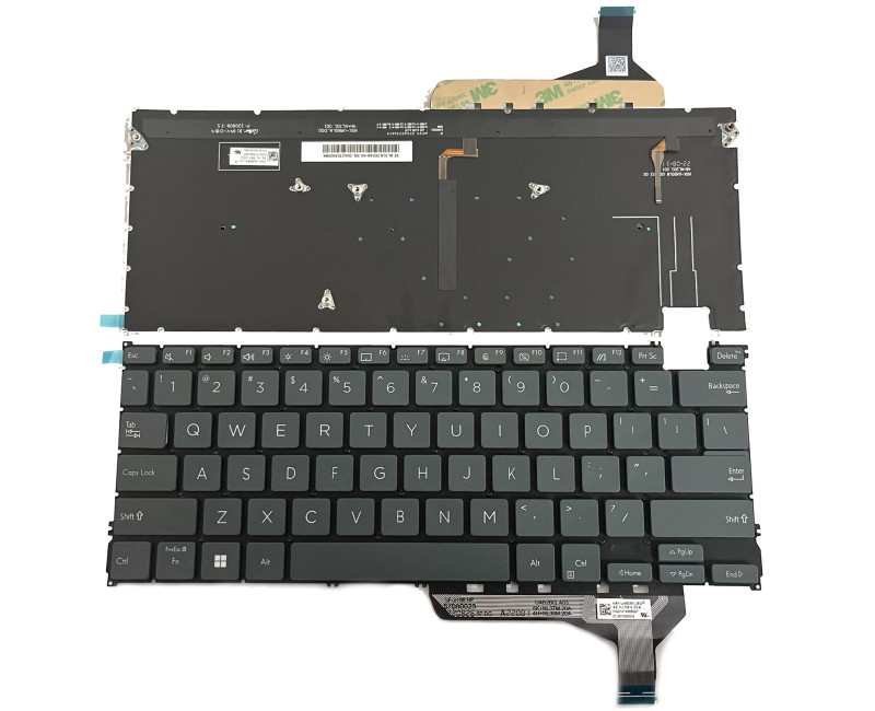 Asus Zenbook14 OLED UX3402Z, UX3402V, S13, X13, UM5302, UM5302UR, blue backlit US keyboard 6-screws - additional view 