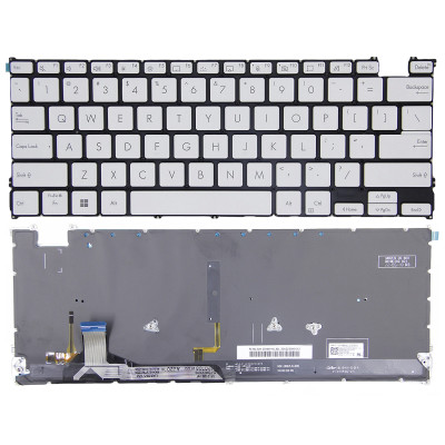 Asus Zenbook14 OLED UX3402Z, UX3402V, S13, X13, UM5302, UM5302UR, white backlit US keyboard 5-screws