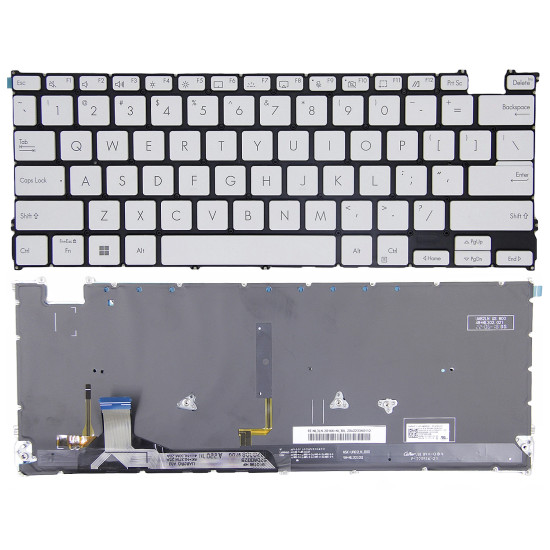 Asus Zenbook14 OLED UX3402Z, UX3402V, S13, X13, UM5302, UM5302UR, white backlit US keyboard 5-screws - main product image