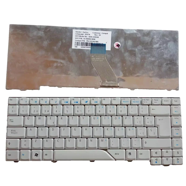 Acer 4715 4715Z 4720 4720Z 4720G 4720ZG 4920 white Spanish SP keyboard - main product image