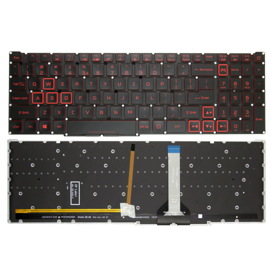 Acer AN515-45 AN515-56 AN515-57 AN515-46 red backlit slim US keyboard - main product image